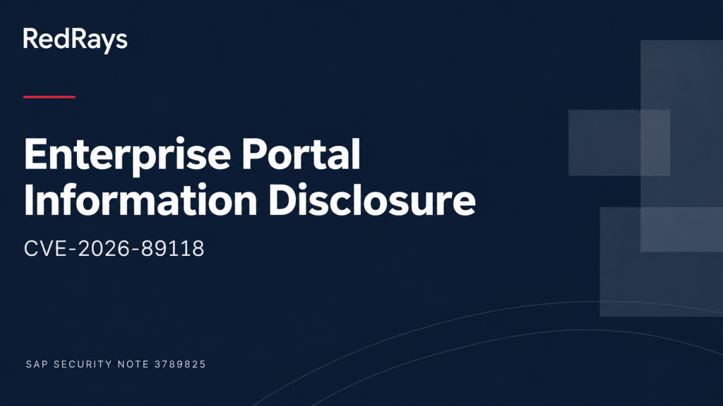 SAP Note 3789825: Enterprise Portal Information Disclosure (CVE-2026-89118) — RedRays
