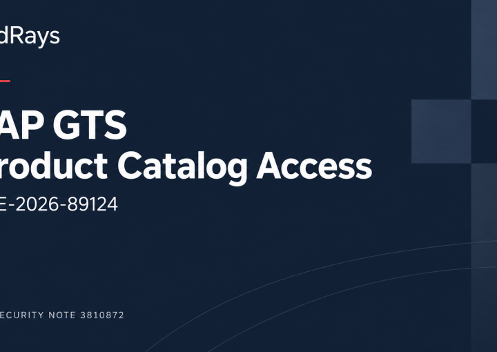 SAP Note 3810872: GTS Product Catalog Authorization (CVE-2026-89124) — RedRays
